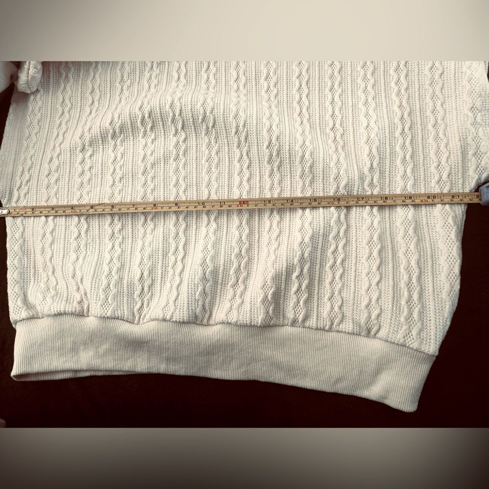 On Twelfth Textured knit cropped women’s top size Large Cream - Picture 6 of 7